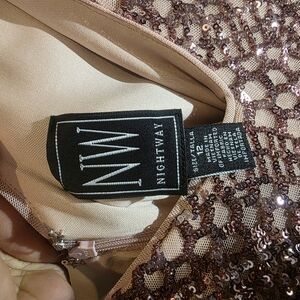 Aidan Mattox Sparkling Rose Sequin Gown